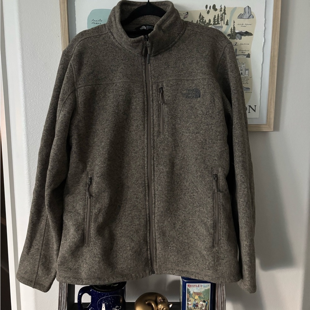 The North Face Taupe Full-Zip Fleece Jacket